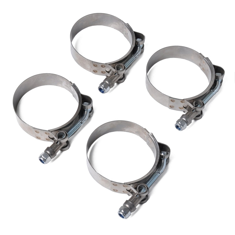 4 PCS Stainless Steel T-Bolt Hose Clamps Pipe Clip Fuel Line Clip, Size: 95-103mm, Size: 95-103mm