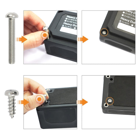 Max DC 48V 200A Heavy-Duty Module Design Bus Bar 4 M10 Terminal Studs Box Busbar for Car / RV / Boat, 200A