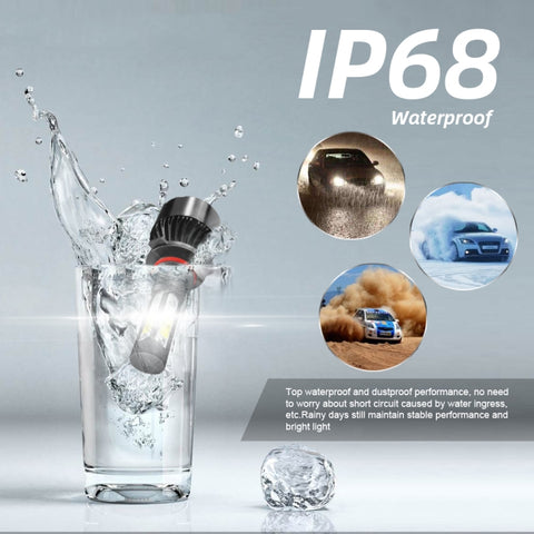 2 PCS S2 9005 / HB3 / H10 DC9-36V / 25W / 6000K / 2500LM IP68 Car LED Headlight Lamps, 9005 / HB3 / H10