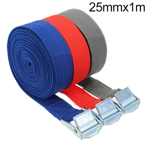 Car Tension Rope Luggage Strap Belt Auto Car Boat Fixed Strap with Alloy Buckle,Random Color Delivery, Size: 25mm x 1m, 1m
