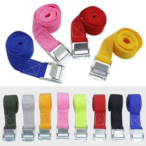 Car Tension Rope Luggage Strap Belt Auto Car Boat Fixed Strap with Alloy Buckle,Random Color Delivery, Size: 25mm x 2m, 2m