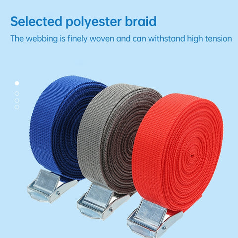 Car Tension Rope Luggage Strap Belt Auto Car Boat Fixed Strap with Alloy Buckle,Random Color Delivery, Size: 25mm x 2m, 2m