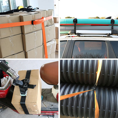 Car Tension Rope Luggage Strap Belt Auto Car Boat Fixed Strap with Alloy Buckle,Random Color Delivery, Size: 25mm x 2m, 2m