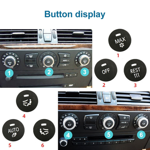 Car Air Conditioner Panel Switch Button LEFT Key 6131 9250 196-1 for BMW E60 2003-2010, Left Driving, LEFT