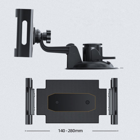 Car Dashboard Tablet Holder PU Suction Cup Windshield Bracket + Tray, PU Suction Cup + Tray