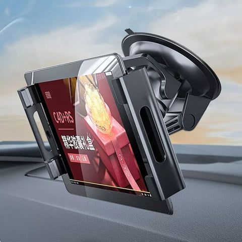 Car Dashboard Tablet Holder PU Suction Cup Windshield Bracket + Tray, PU Suction Cup + Tray