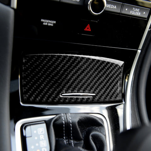 Car Carbon Fiber Gear Shift Ashtray Decorative Sticker for Infiniti Q50 / Q60 2014-2020, Gear Shift Ashtray