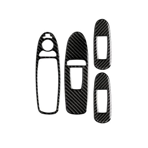 4 PCS Car Carbon Fiber Window Lift Panel Decorative Sticker for Infiniti Q50 2014-2020, Left Drive, Window Lift Panel (A)