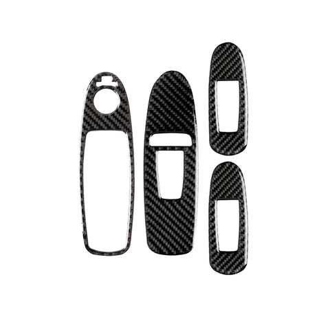 4 PCS Car Carbon Fiber Window Lift Panel Decorative Sticker for Infiniti Q50 2014-2020, Left Drive, Window Lift Panel (B)