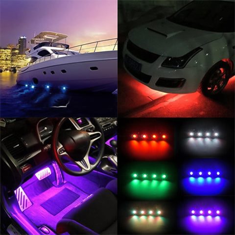 4 in 1 Universal Car APP Control RGB Chassis Atmosphere Lights Colorful Lighting Decorative Lamp, Car APP Control Atmosphere Lights