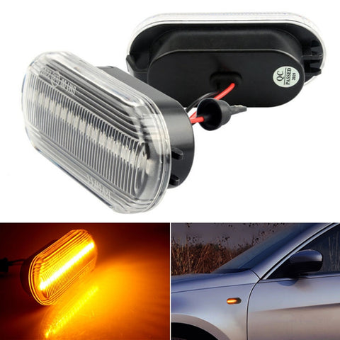 2 PCS D12V / 5W Car LED Leaf Board Side Flowing Water Turn Signal Light for Volkswagen, For Volkswagen(Black), For Volkswagen(Transparent)