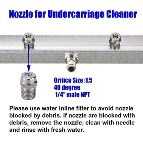 Car Body Chassis Car High Pressure Washing Machine Car Bottom Water Washing Machine 4 Nozzle Cleaner, without Extension Rod