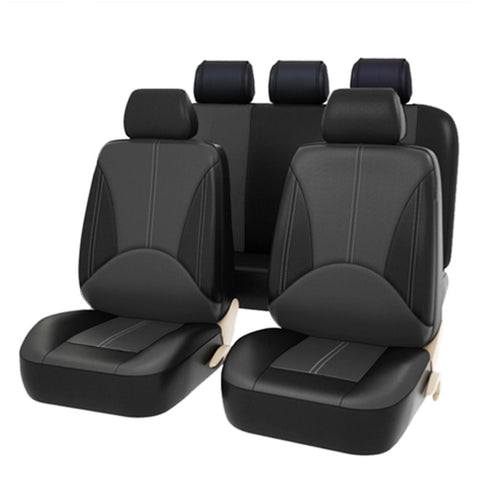 9 in 1 Universal PU Leather Four Seasons Anti-Slippery Cushion Mat Set for 5 Seat Car, For 5 Seat Car