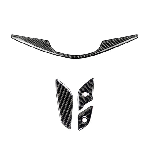 4 in 1 Car Carbon Fiber Steering Wheel Button Decorative Sticker for Cadillac xt5 2016-2017, Left and Right Drive Universal, For Cadillac xt5 2016-2017