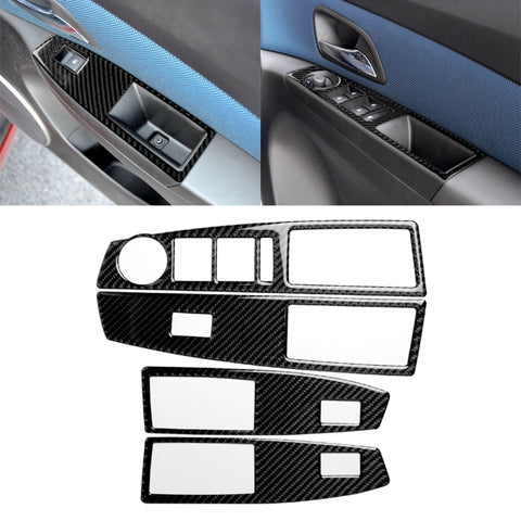 Car Carbon Fiber Window Lift Switch Panel Decorative Sticker for Chevrolet Cruze 2009-2015, Right Drive, Window Lift Switch(RH)