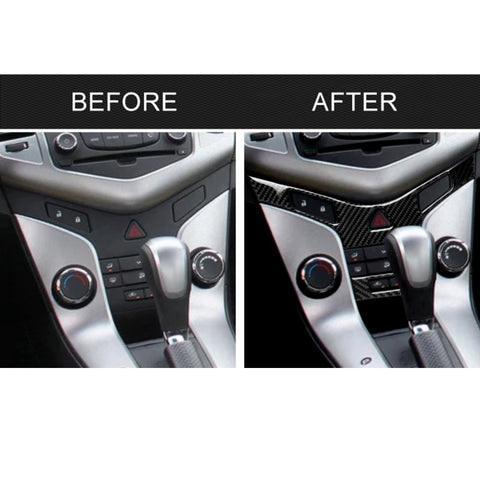 Car Carbon Fiber Air Conditioning Panel Decorative Sticker for Chevrolet Cruze 2009-2015, Left and Right Drive Universal, Air Conditioning