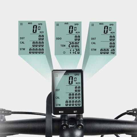 2.8 inch English Wireless Waterproof Cycle Computer LCD Odometer Speedometer with Extension Holder, Wireless with Extension Holder
