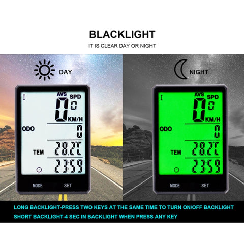 2.8 inch English Wireless Waterproof Cycle Computer LCD Odometer Speedometer with Extension Holder, Wireless with Extension Holder