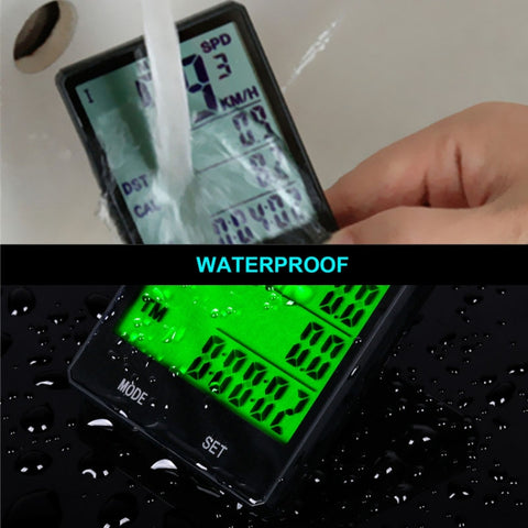 2.8 inch English Wireless Waterproof Cycle Computer LCD Odometer Speedometer with Extension Holder, Wireless with Extension Holder