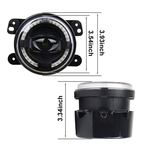 2 PCS 4 inch Car LED Angel Eyes Spotlight Modified Fog Lights for Jeep Wrangler / Dodge / Chrysler PT Cruiser, For Jeep / Dodge
