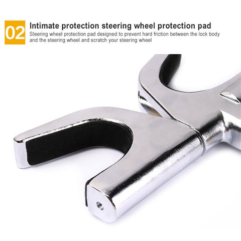 Car Adjustable Telescopic U Shape Steering Wheel Lock Anti-theft, without Safety Hammer
