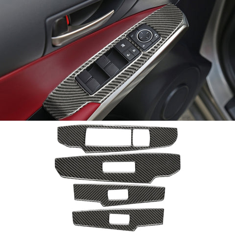 Car Carbon Fiber Window Glass Lifting Panel Button Decorative Sticker for Lexus IS250 2013-, Left Drive A Style, Window Glass Lifting A Style