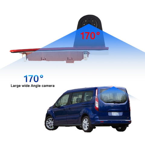 PZ477 Car Waterproof 170 Degree Brake Light View Camera + 7 inch Rearview Monitor for Ford Transit Custom, PZ477 + 7 inch Rearview Monitor