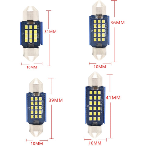 2pcs 41mm DC12-24V / 1W / 6000K / 60LM 18LEDs SMD Car Reading Lamp Dome Light, 41mm