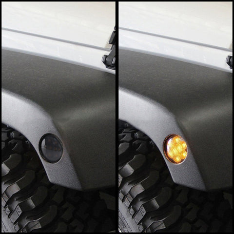 2 PCS 8W DC 12V Car SUV Refit LEDWheel Eyebrow Turn Signal for Jeep Wrangler JK 07-17, Specification: Butt Assembly Without Aperture, Specification: Butt Assembly Without Aperture