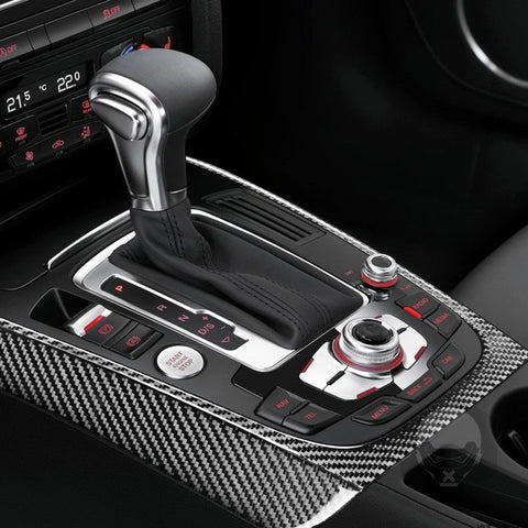 3 in 1 Car Carbon Fiber Gears Panel Decorative Sticker for Audi A5 Hard Top 2008-, Left and Right Drive Universal, Gears Panel