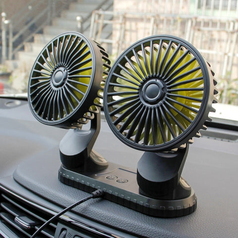 F404 Car Center Console USB Dual-head Electric Cooling Fan with Aromatherapy, F404