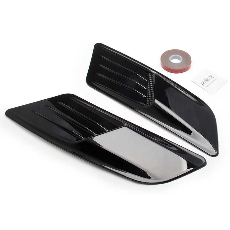 2 PCS Car Decorative Air Flow Intake Scoop Bonnet Side Fender Vent Hood Set for Ford Mustang 2015-2017, Bright Black, For Ford Mustang 2015-2017, Bright Black
