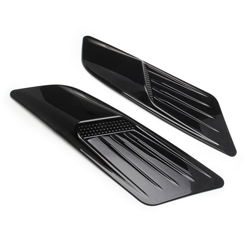 2 PCS Car Decorative Air Flow Intake Scoop Bonnet Side Fender Vent Hood Set for Ford Mustang 2015-2017, Bright Black, For Ford Mustang 2015-2017, Bright Black