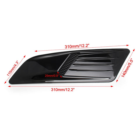 2 PCS Car Decorative Air Flow Intake Scoop Bonnet Side Fender Vent Hood Set for Ford Mustang 2015-2017, Bright Black, For Ford Mustang 2015-2017, Bright Black