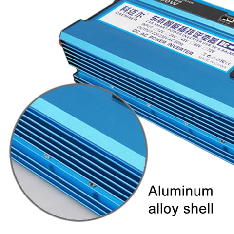 Carmaer 48V to 220V 1200W Double Socket Car Double Digital Display Inverter Household Power Converter, 48V to 220V 1200W