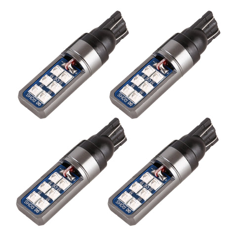 4 PCS T10 DC12V / 4W Car Clearance Light 12LEDs SMD-3030 Lamp Beads, 12LEDs SMD-3030 (Green Light), 12LEDs SMD-3030 (Red Light), 12LEDs SMD-3030 (White Light), 12LEDs SMD-3030 (Yellow Light), 12LEDs SMD-3030 (Ice Blue Light), 12LEDs SMD-3030 (Blue Ligh...