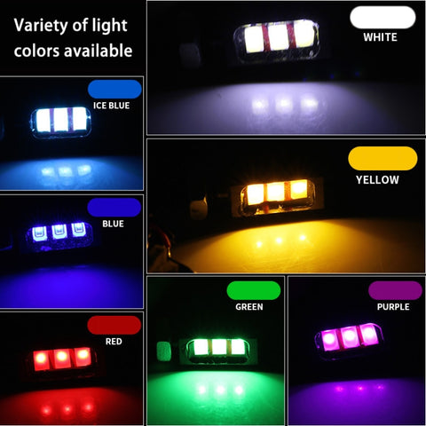 1 Pair DC12V 0.4W 3LEDs SMD-5630 Car / Motorcycle License Plate Light, Cable Length: 27cm, DC12V 0.4W