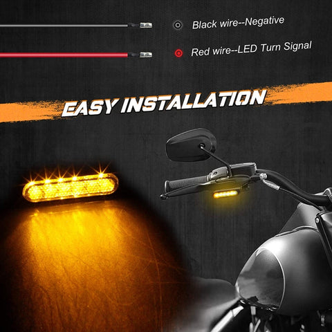 1 Pair Motorcycle Flashing Handlebar LED Turn Signal Light, Flashing