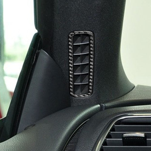 2 PCS / Set Carbon Fiber Car A-pillar Air Outlet Frame Decorative Sticker for Volkswagen Scirocco 2009-2016,Left and Right Drive Universal, A-pillar Air Outlet Frame