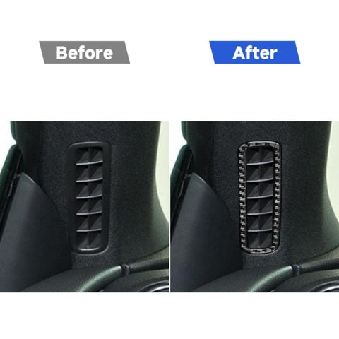 2 PCS / Set Carbon Fiber Car A-pillar Air Outlet Frame Decorative Sticker for Volkswagen Scirocco 2009-2016,Left and Right Drive Universal, A-pillar Air Outlet Frame