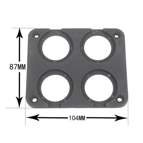 5 PCS 4-Hole Car Modified USB Charging Voltmeter Cigarette Lighter Panel, 4-Hole
