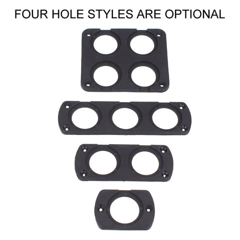 5 PCS 4-Hole Car Modified USB Charging Voltmeter Cigarette Lighter Panel, 4-Hole