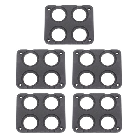 5 PCS 4-Hole Car Modified USB Charging Voltmeter Cigarette Lighter Panel, 4-Hole