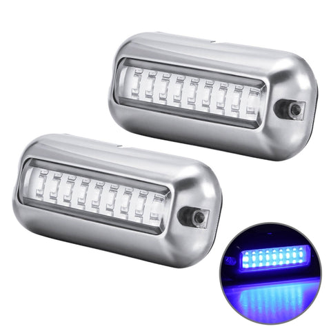 2 PCS MK-027 Ship / Yacht 10-30V 27LEDs Waterproof Stainless Steel Underwater Light, Underwater Light(Red Light), Underwater Light(White Light), Underwater Light(Green Light), Underwater Light(Blue Light)