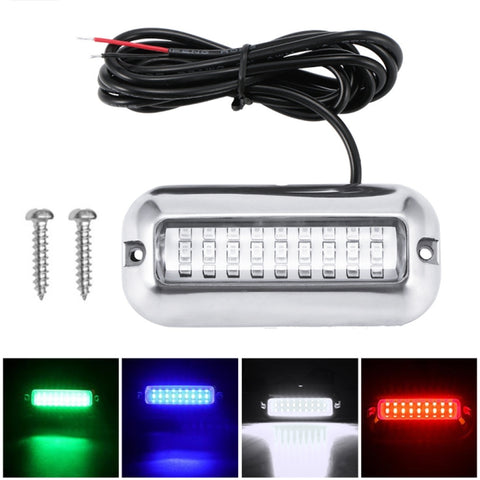 2 PCS MK-027 Ship / Yacht 10-30V 27LEDs Waterproof Stainless Steel Underwater Light, Underwater Light(Red Light), Underwater Light(White Light), Underwater Light(Green Light), Underwater Light(Blue Light)
