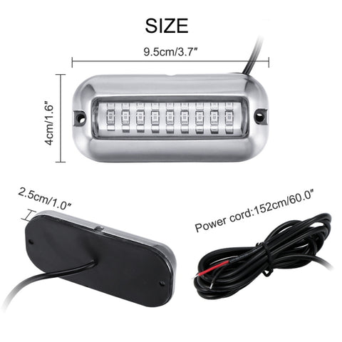 2 PCS MK-027 Ship / Yacht 10-30V 27LEDs Waterproof Stainless Steel Underwater Light, Underwater Light(Red Light), Underwater Light(White Light), Underwater Light(Green Light), Underwater Light(Blue Light)