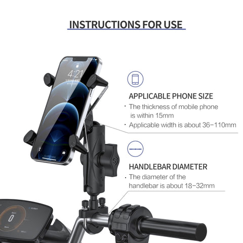 ZH-1558A1 Motorcycle Handlebar X-shape Aluminum Alloy Phone Holder, ZH-1558A1