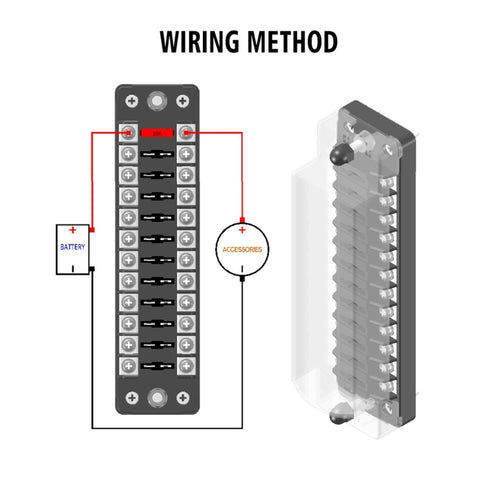 CS-979A2 FB1904 1 In 1 Out 12 Ways No Distinction Positive Negative Fuse Box without Fuse for Auto Car Truck Boat, CS-979A2