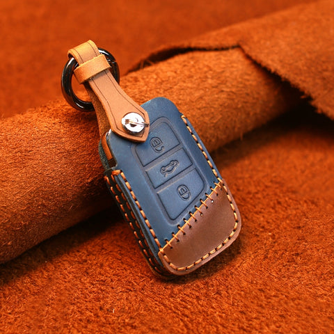 For Volkswagen Car Cowhide Leather Key Protective Cover Key Case, A Version, For Volkswagen, A Version