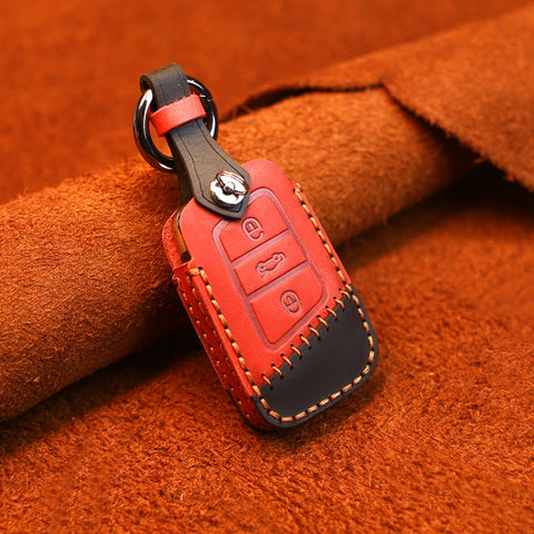 For Volkswagen Car Cowhide Leather Key Protective Cover Key Case, A Version, For Volkswagen, A Version